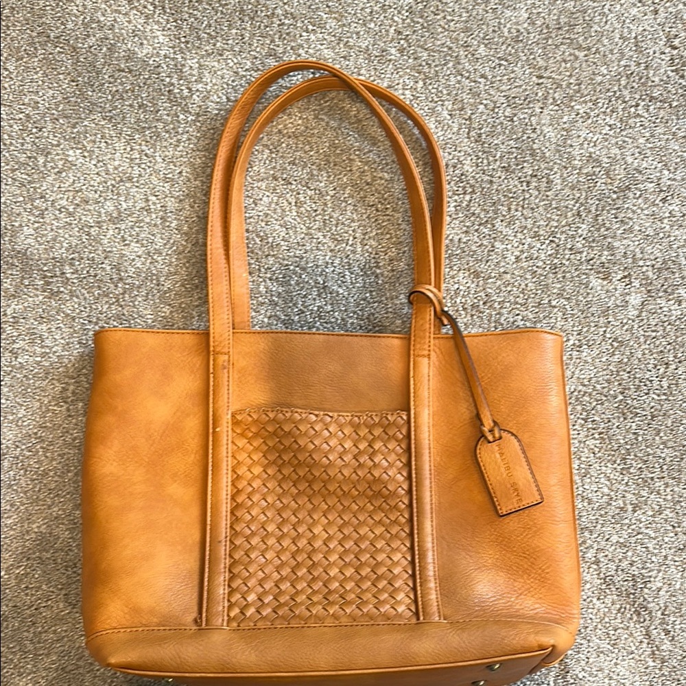 Tan Leather Tote Bag